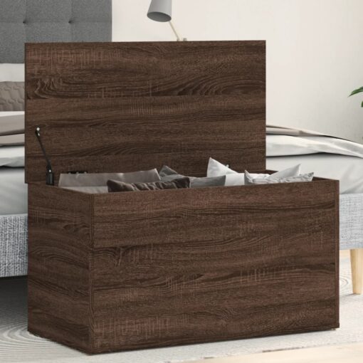 vidaXL Storage Chest Brown Oak 84x42x46 cm Engineered Wood