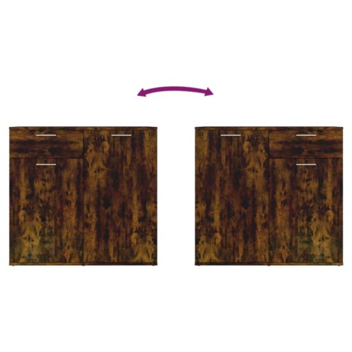 vidaXL Sideboard Smoked Oak 80x36x75 cm Engineered Wood - Image 4