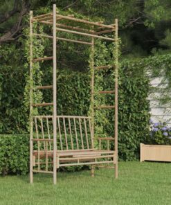 vidaXL Garden Bench with Pergola 116 cm Bamboo