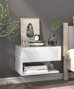 vidaXL Wall-mounted Bedside Cabinet White