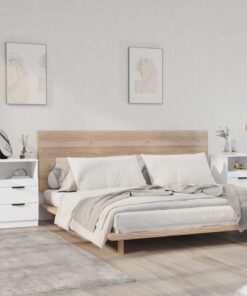 vidaXL Bedside Cabinets 2 pcs White Engineered Wood