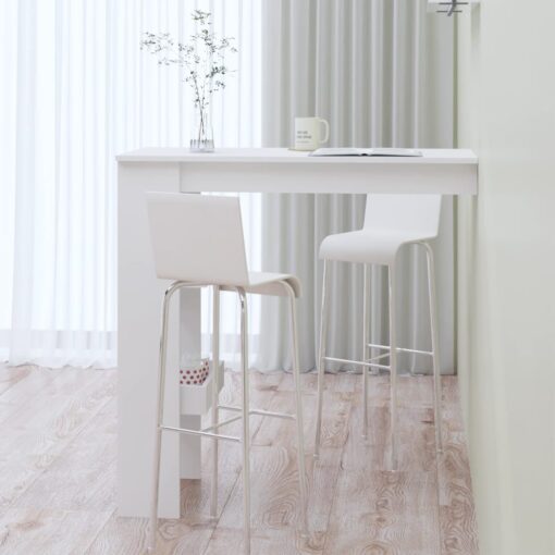vidaXL Wall Bar Table White 102x45x103.5 cm Engineered Wood - Image 4