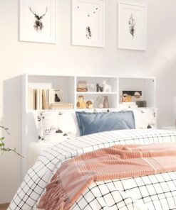 vidaXL Headboard Cabinet White 120x19x103.5 cm