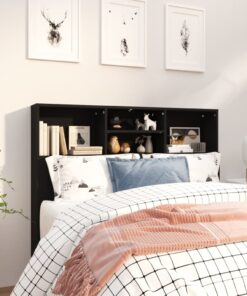 vidaXL Headboard Cabinet Black 120x19x103.5 cm