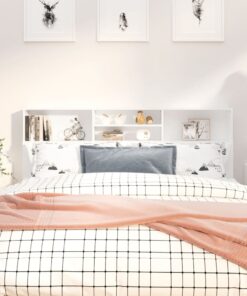 vidaXL Headboard Cabinet White 180x19x103.5 cm