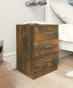 vidaXL Bedside Cabinets 2 pcs Smoked Oak 38x35x56 cm Engineered Wood