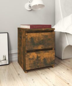 vidaXL Bedside Cabinets 2 pcs Smoked Oak 30x30x40 cm Engineered Wood