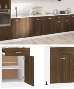 vidaXL Drawer Bottom Cabinet Brown Oak 50x46x81