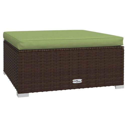 vidaXL 6 Piece Garden Lounge Set with Cushions Poly Rattan Brown - Image 3