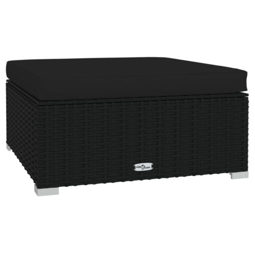 vidaXL 5 Piece Garden Lounge Set with Cushions Poly Rattan Black - Image 3