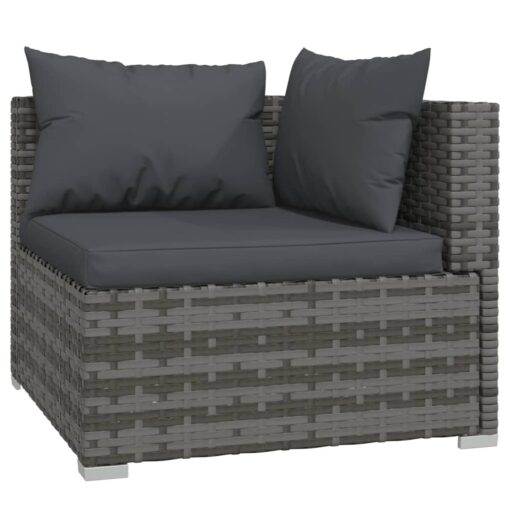  10 Piece Garden Lounge Set with Cushions Poly Rattan Grey - Image 2