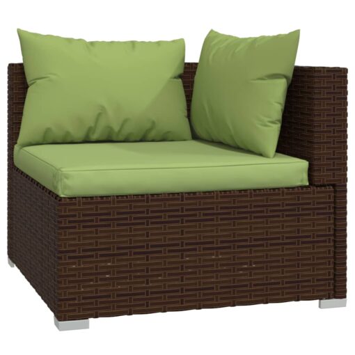 vidaXL 7 Piece Garden Lounge Set with Cushions Poly Rattan Brown - Image 2