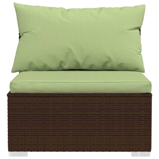 vidaXL 7 Piece Garden Lounge Set with Cushions Poly Rattan Brown - Image 3