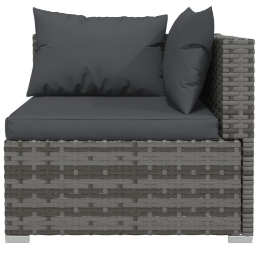  10 Piece Garden Lounge Set with Cushions Poly Rattan Grey - Image 2