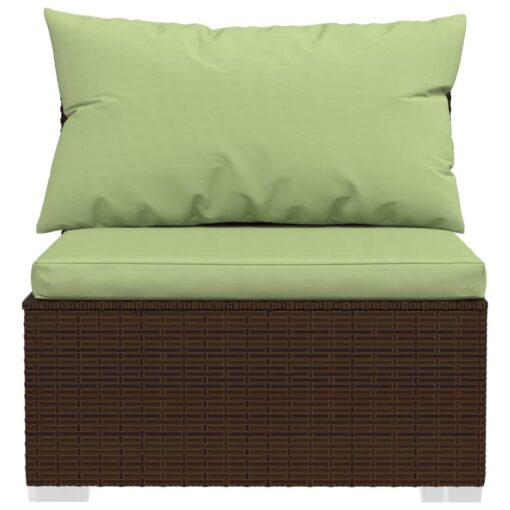 vidaXL 6 Piece Garden Lounge Set with Cushions Poly Rattan Brown - Image 4