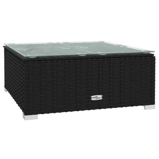  10 Piece Garden Lounge Set with Cushions Poly Rattan Black - Image 3