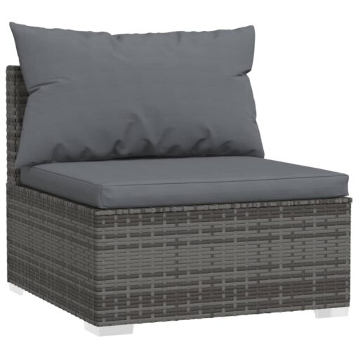  10 Piece Garden Lounge Set with Cushions Poly Rattan Grey - Image 2