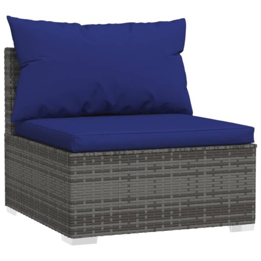  10 Piece Garden Lounge Set with Cushions Poly Rattan Grey - Image 3