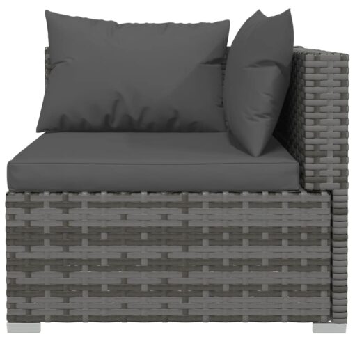  11 Piece Garden Lounge Set with Cushions Poly Rattan Grey - Image 2