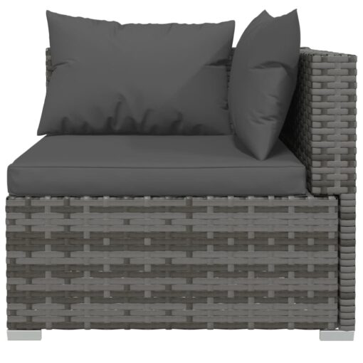  11 Piece Garden Lounge Set with Cushions Poly Rattan Grey - Image 2