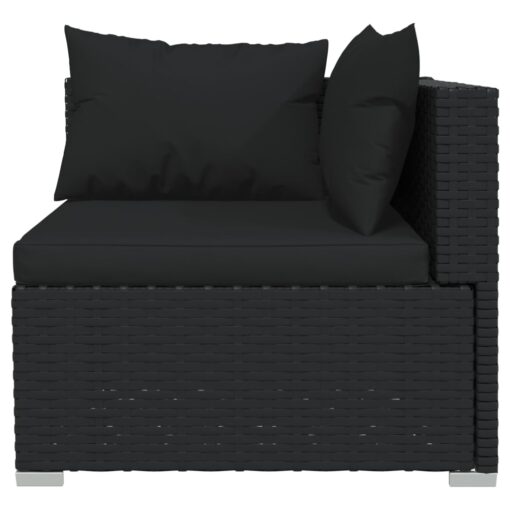  11 Piece Garden Lounge Set with Cushions Black Poly Rattan - Image 2