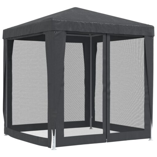 Party Tent with 4 Mesh Sidewalls Anthracite 2x2 m HDPE - Image 3
