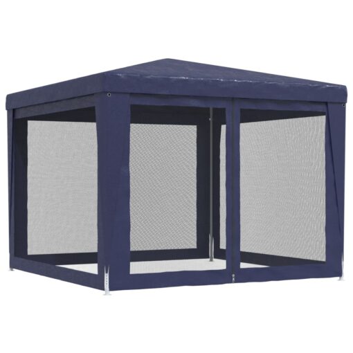 Party Tent with 4 Mesh Sidewalls Blue 3x3 m HDPE - Image 3