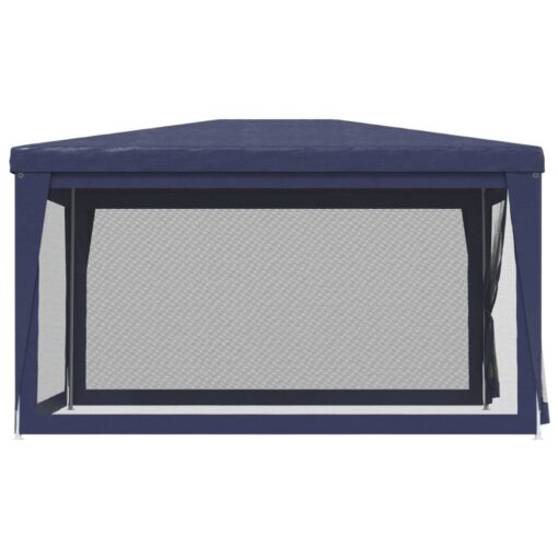vidaXL Party Tent with 4 Mesh Sidewalls Blue 3x4 m HDPE - Image 2
