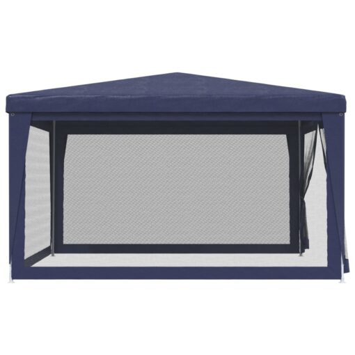 vidaXL Party Tent with 4 Mesh Sidewalls Blue 4x4 m HDPE - Image 2
