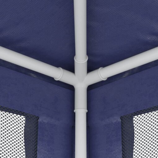 vidaXL Party Tent with 4 Mesh Sidewalls Blue 4x4 m HDPE - Image 4