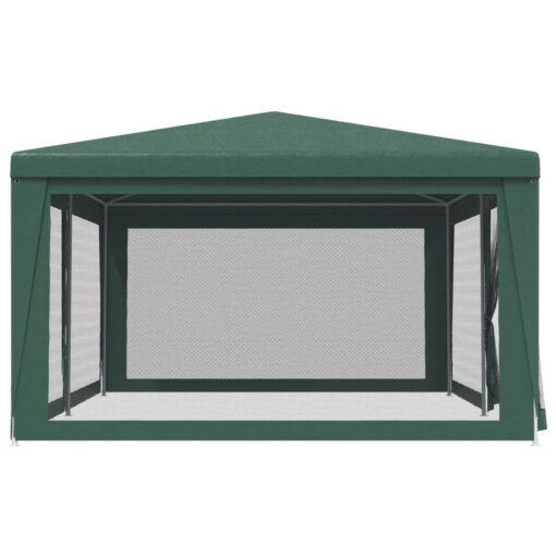 vidaXL Party Tent with 6 Mesh Sidewalls Green 6x4 m HDPE - Image 2