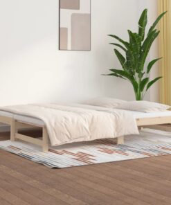 vidaXL Pull-out Day Bed without Mattress 2x(90x200) cm Solid Wood Pine