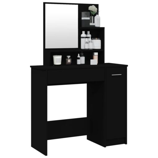 Dressing Table with Mirror Black 86.5x35x136 cm - Image 2