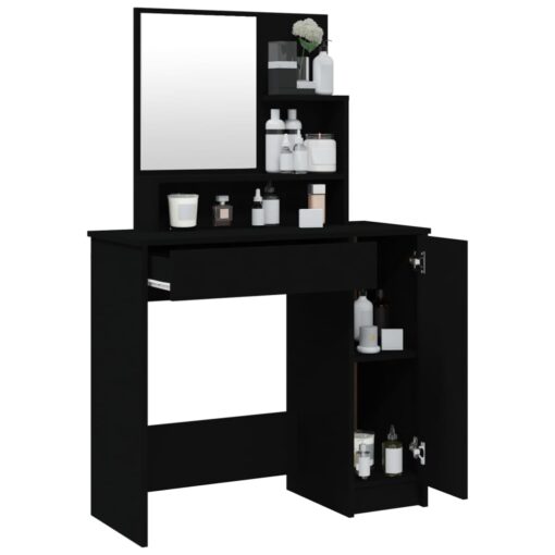 Dressing Table with Mirror Black 86.5x35x136 cm - Image 3