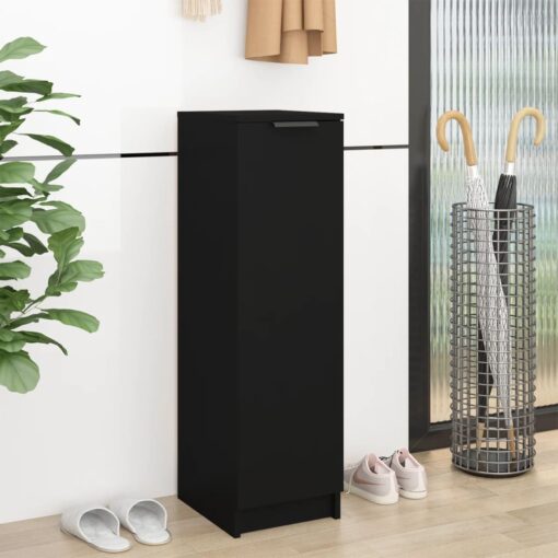 vidaXL Shoe Cabinet Black 30x35x100 cm Engineered Wood