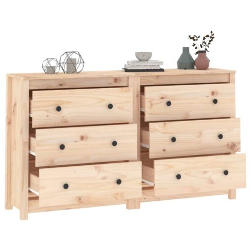 vidaXL Sideboard 140x35x80 cm Solid Wood Pine - Image 2