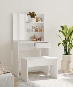 vidaXL Dressing Table Set White 74.5x40x141 cm
