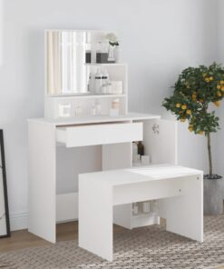 vidaXL Dressing Table Set White 86.5x35x136 cm