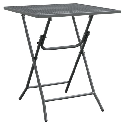 3 Piece Garden Dining Set Expanded Metal Mesh Anthracite - Image 2