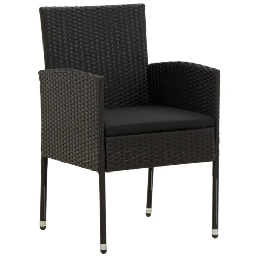5 Piece Outdoor Dining Set Poly Rattan Black - Image 2