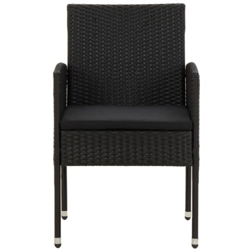 5 Piece Outdoor Dining Set Poly Rattan Black - Image 3