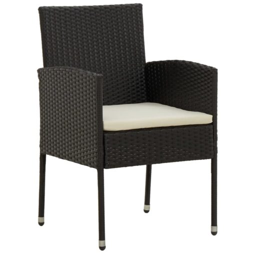 7 Piece Outdoor Dining Set Poly Rattan Black - Image 2