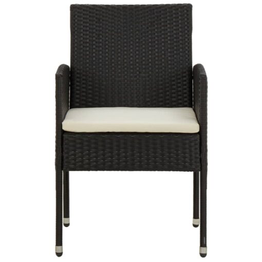7 Piece Outdoor Dining Set Poly Rattan Black - Image 3