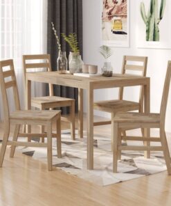 vidaXL 5 Piece Dining Set Solid Wood Acacia