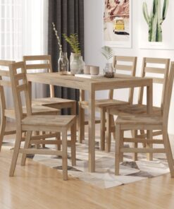 vidaXL 7 Piece Dining Set Solid Wood Acacia