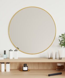 vidaXL Wall Mirror Gold Ø 50 cm Round