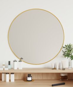 vidaXL Wall Mirror Gold Ø 60 cm Round