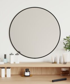 vidaXL Wall Mirror Black Ø 50 cm Round