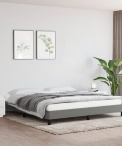 vidaXL Bed Frame without Mattress Dark Grey 180x200 cm Super King Fabric