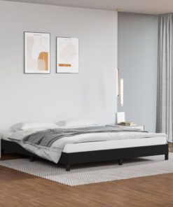 vidaXL Bed Frame without Mattress Black 180x200 cm Super King Faux Leather